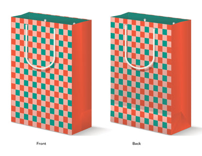 CHRISTMAS CHECKERBOARD GIFT BAG