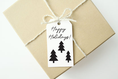 HAPPY HOLIDAYS Christmas Trees Gift Tags,Set of 10