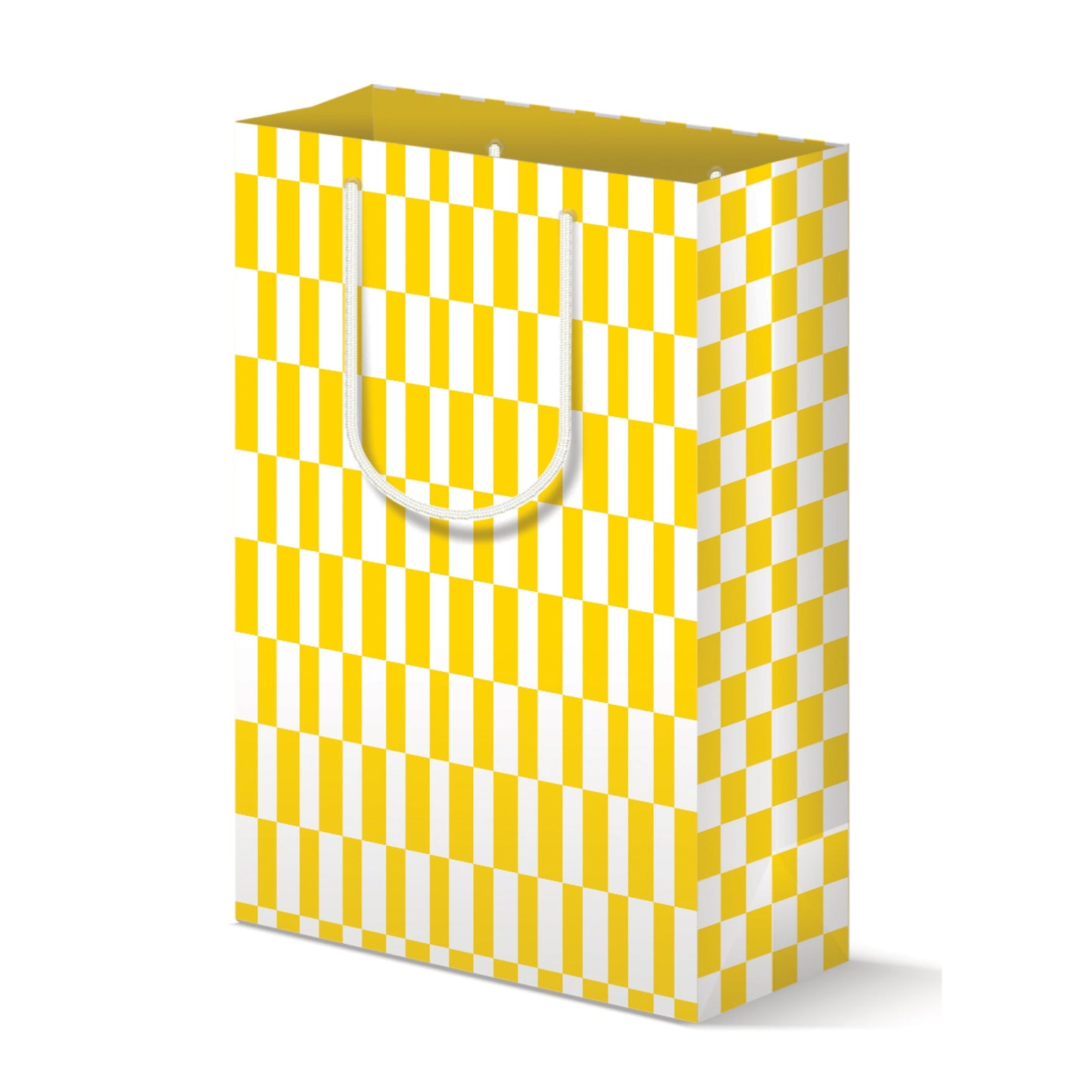 YELLOW CHECKERBOARD GIFT BAG